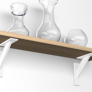 Pair of MODERN! ALUMINUM! Shelf Brackets Support Decorative Corner modern aluminium Shelf Bracket (White)