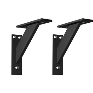 Pair of MODERN! ALUMINUM! Shelf Brackets Support Decorative Corner modern aluminium Shelf Bracket (Black)