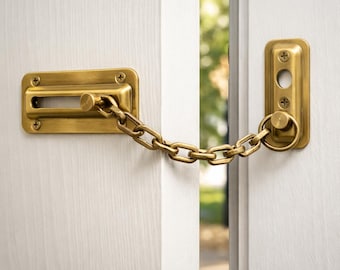 Vintage Style Door Chain Lock - Home Entry Safety Hardware