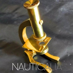 3&quot; Antique Vintage Style, Small Brass Field & Desktop Student Microscope