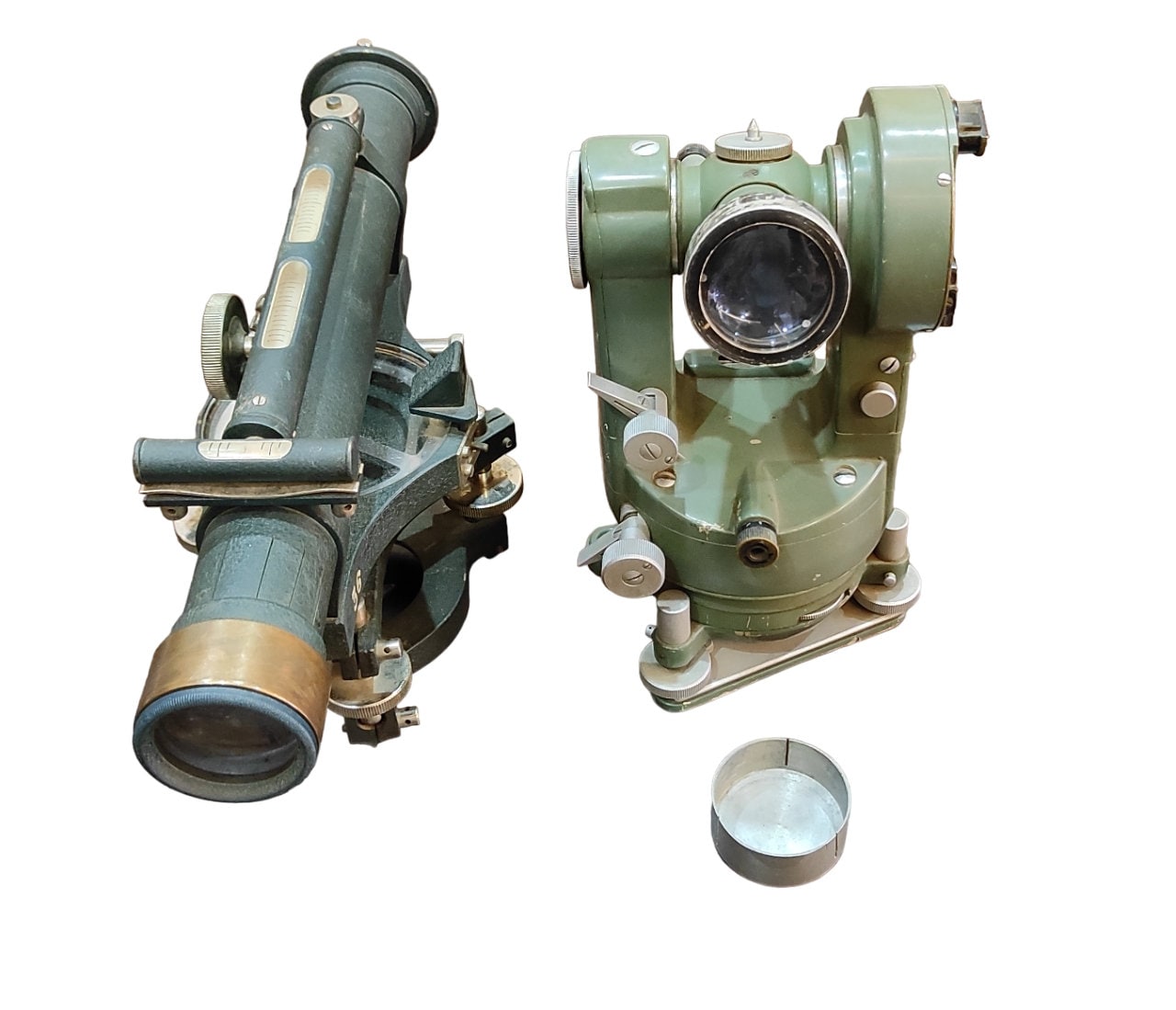Rare Brass Vintage Dumpy Level & Theodolite Set – Antique Surveying ...