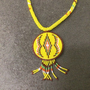 Handmade Native beaded medallion