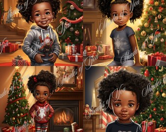 Midjourney African-American Toddler Christmas Prompts