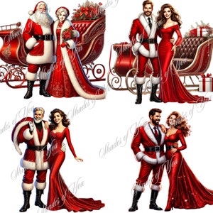 Clip Art de Papai Noel e Sra. Noel