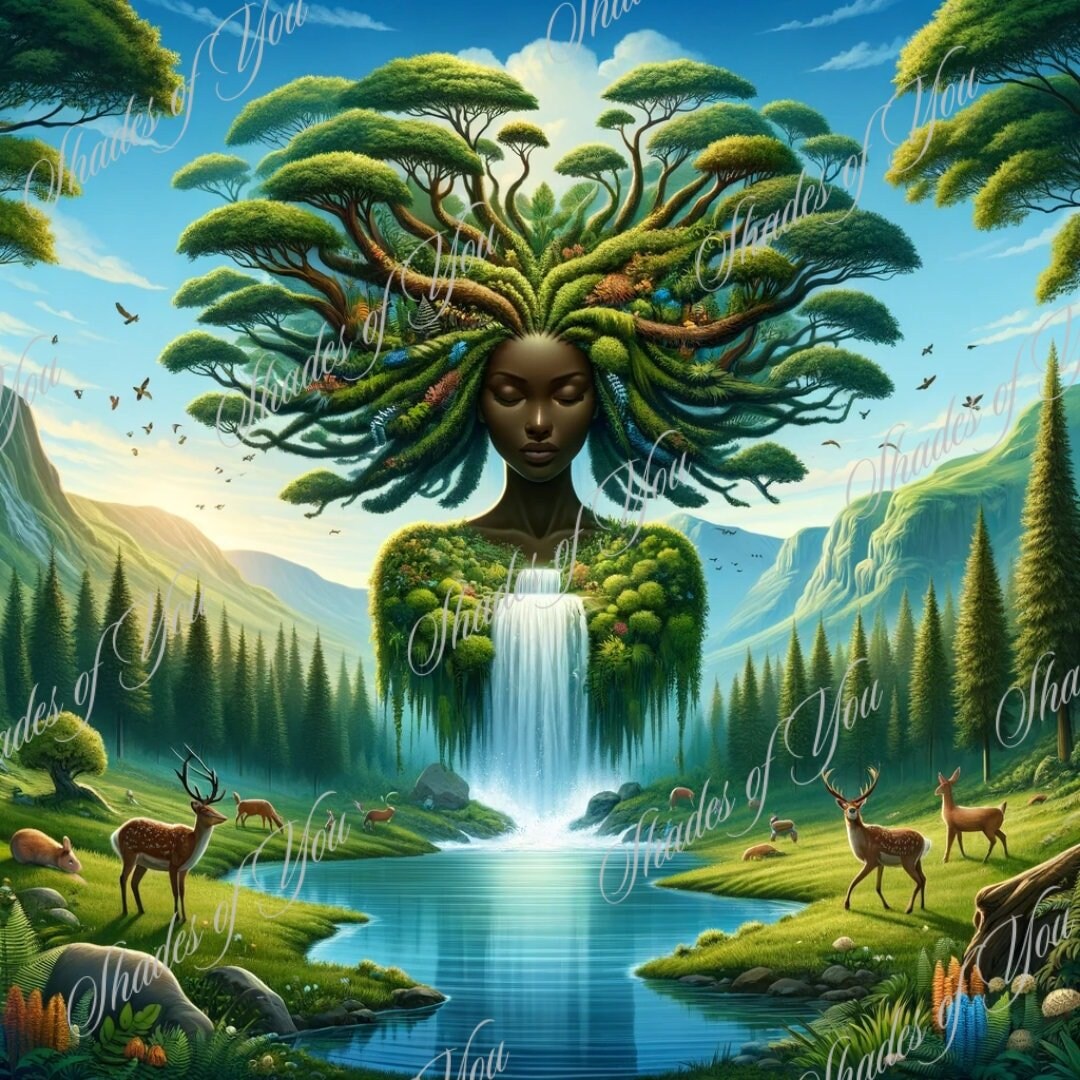 Mother Nature Art Print, Forest Goddess Image (commercial Use) - Etsy