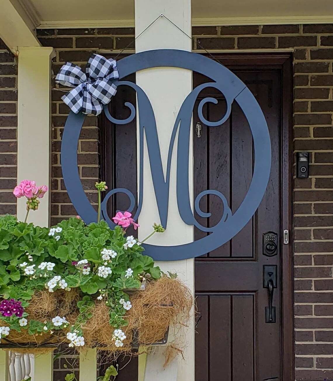 Monogram Door Hanger Monogram Door Wreath Initial Door sign Etsy