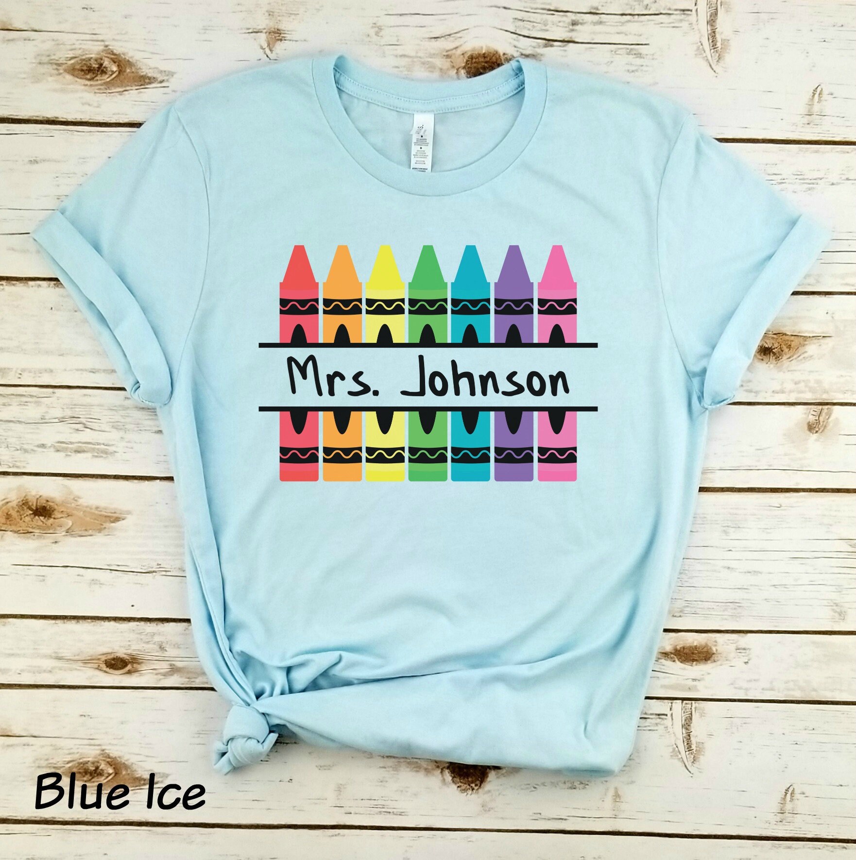 Personalized Crayon Unisex Shirt Crayon Teacher Shirt Etsy