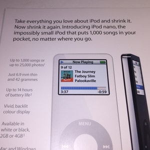 Apple iPod Nano Promo Postcard from 2005 Collectible image 4