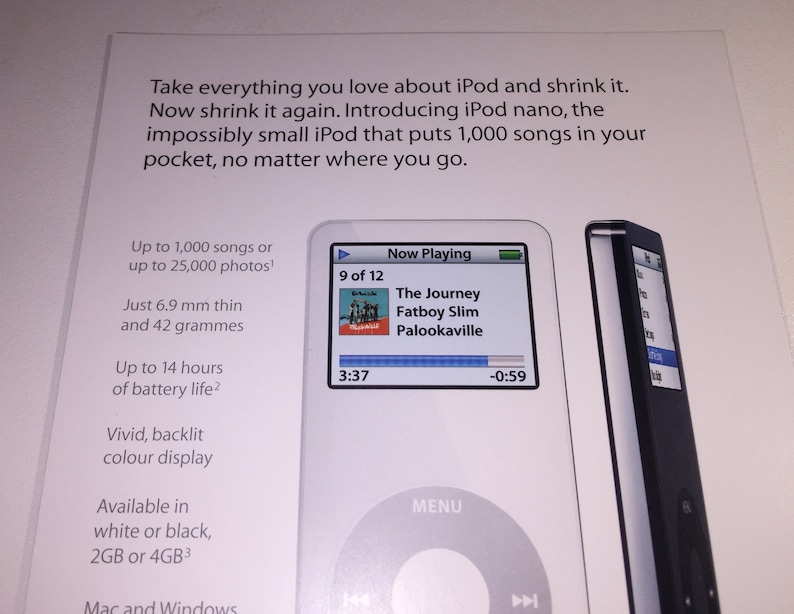 Apple iPod Nano Promo Postcard from 2005 Collectible image 4