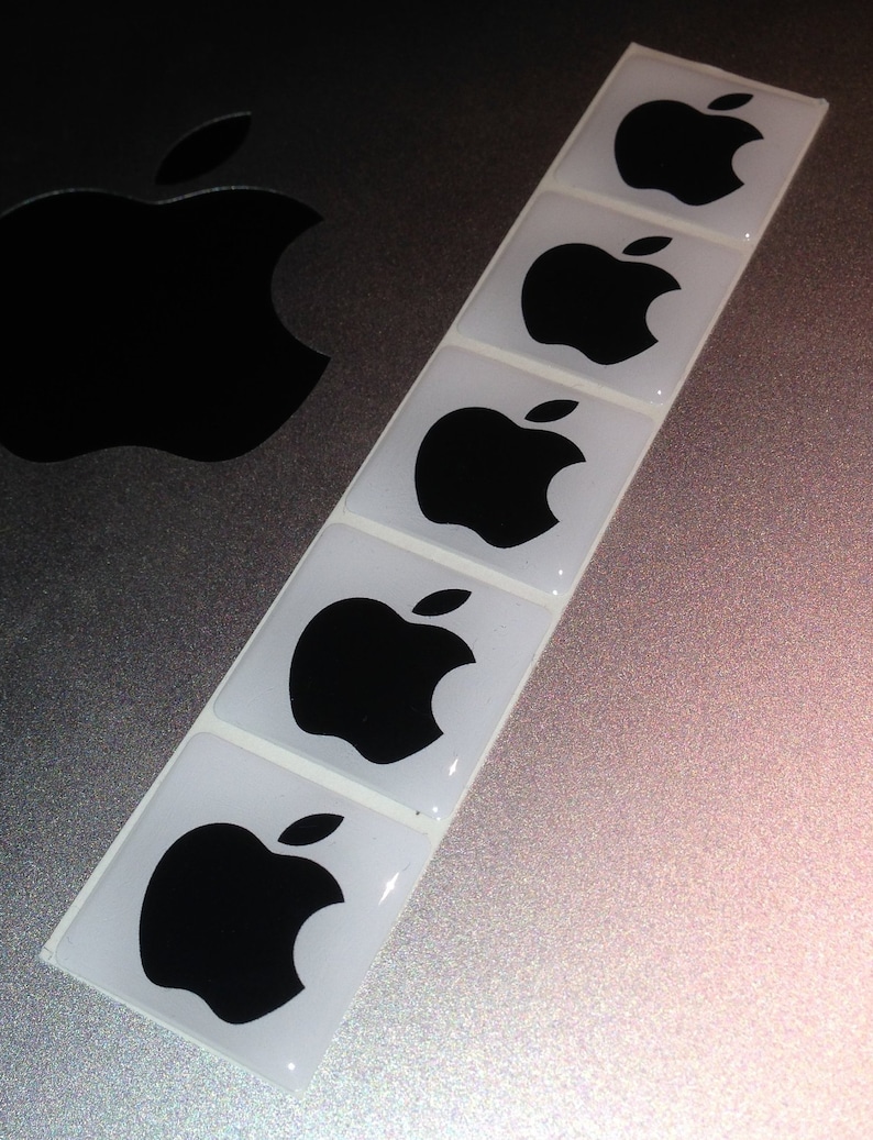 Apple adhesive 'Domed' case badge in BLACK, 25x25mm image 2