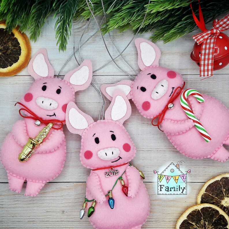 Felt Pig Pattern Pig Pattern Felt Pig PDF Christmas Felt Etsy