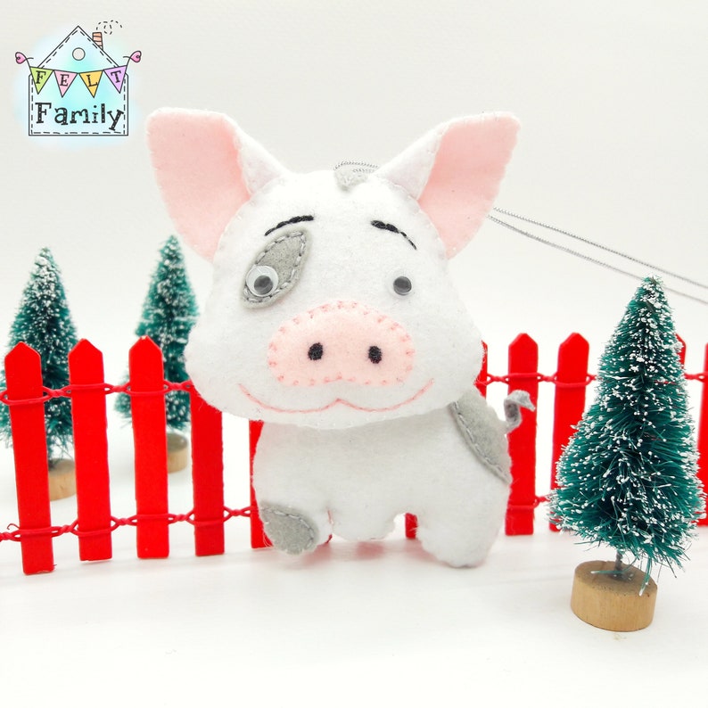 Felt Pig Pattern Pig Pattern Felt Pig PDF Christmas Felt | Etsy