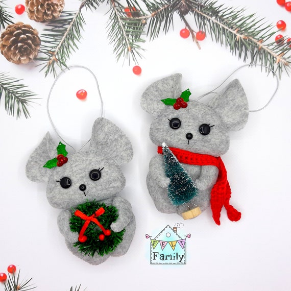 Felt Christmas Mouse Christmas Mouse Felted Mouse Felt Etsy
