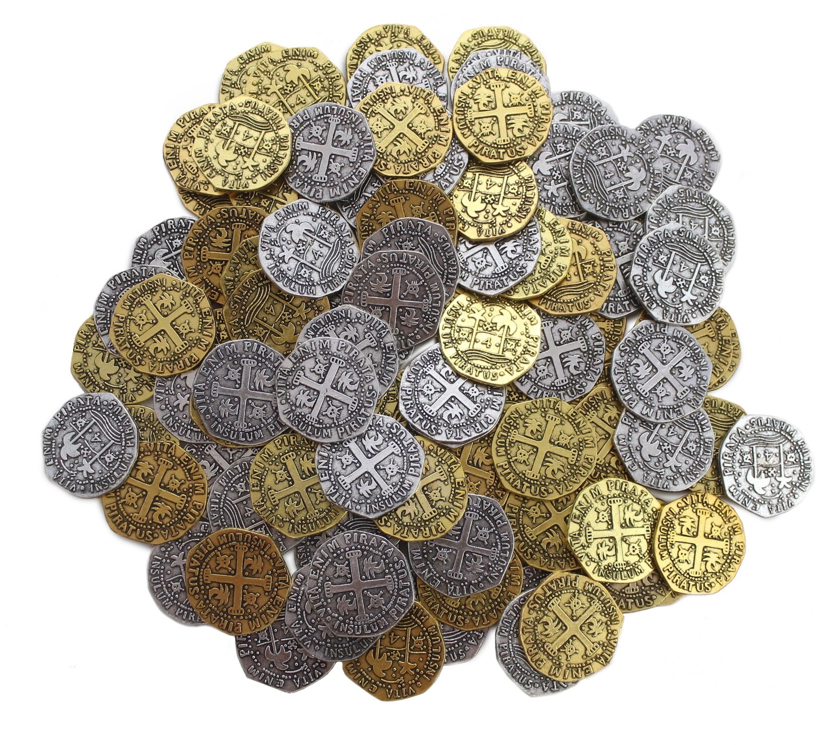 Metal Pirate Treasure Coins 100 Gold And Silver Replica Etsy - image 0