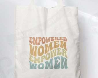 Empowered Women Tote Bag, eco recycled shoulder shopping bag, feminist, feminism, International women's day, birthday present, gift for her