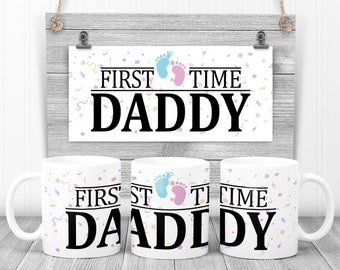 First Time Daddy Mug: Footprint Design, New Dad Gift Gift Boxed