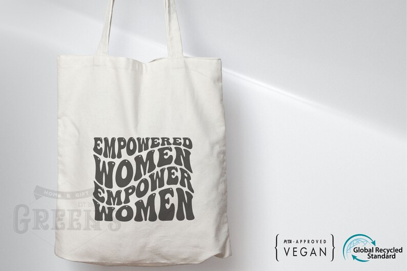 Empowered Women Empower Women Tote Bag, Eco Friendly Shopping Shoulder Bag, feminist, feminism, International women's day gift Reusable image 4