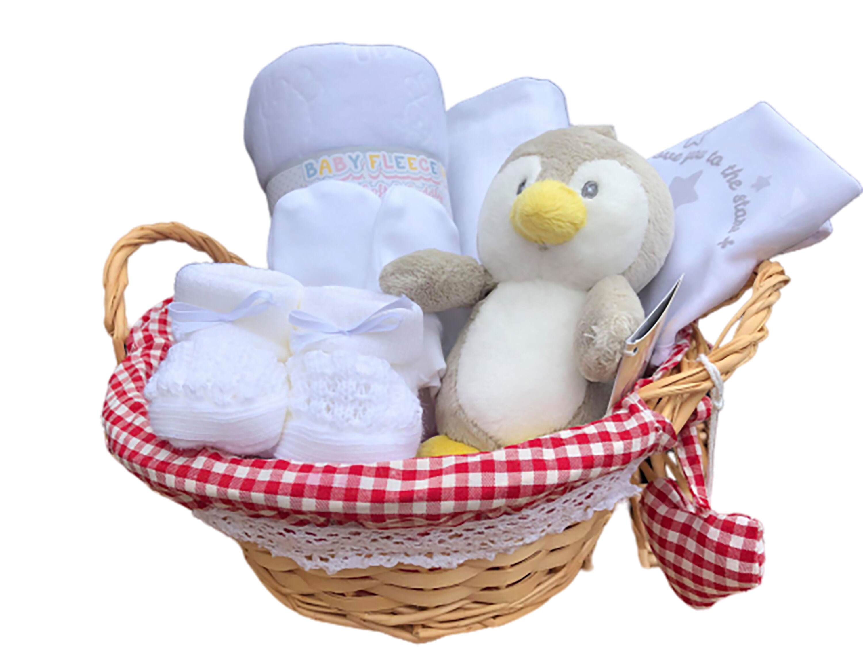 Baby Birth Hamper 7 Piece Gift Set in Lined Wicker Basket Etsy
