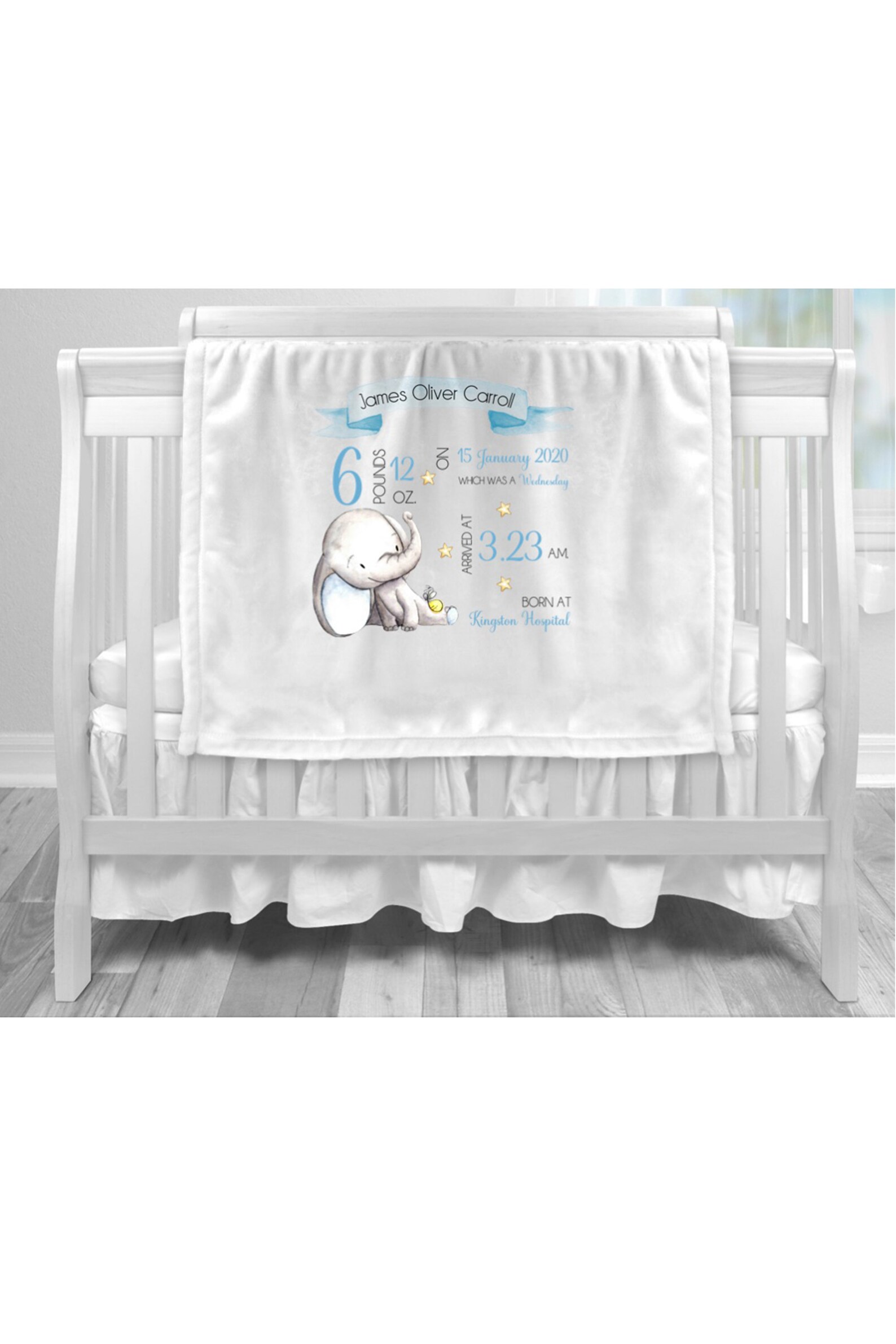 Personalised Baby Birth Blanket / Wrap White Soft Fleece Etsy