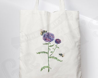 Bee and Thistle Beautiful Eco Tote Natural Bag, Shopping Shoulder Bag, Gift For Her, Birthday Present Valentine Gift Sustainable