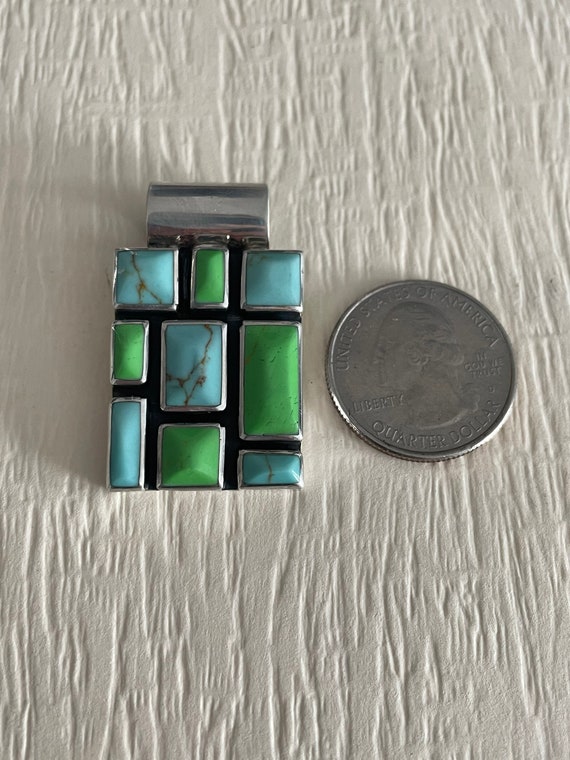 Rectangle Channel Inlay Turquoise and Variscite P… - image 3
