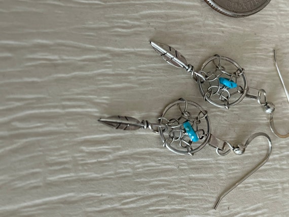 Turquoise  Dream Catcher Earrings - image 5