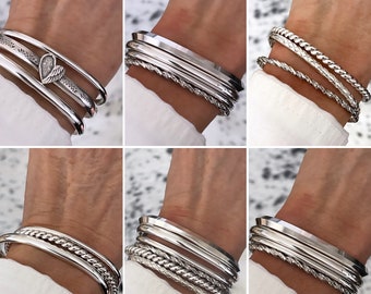 Sterling Silver Stacking Cuffs