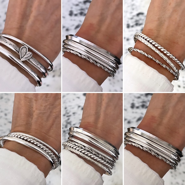 Sterling Silver Stacking Cuffs