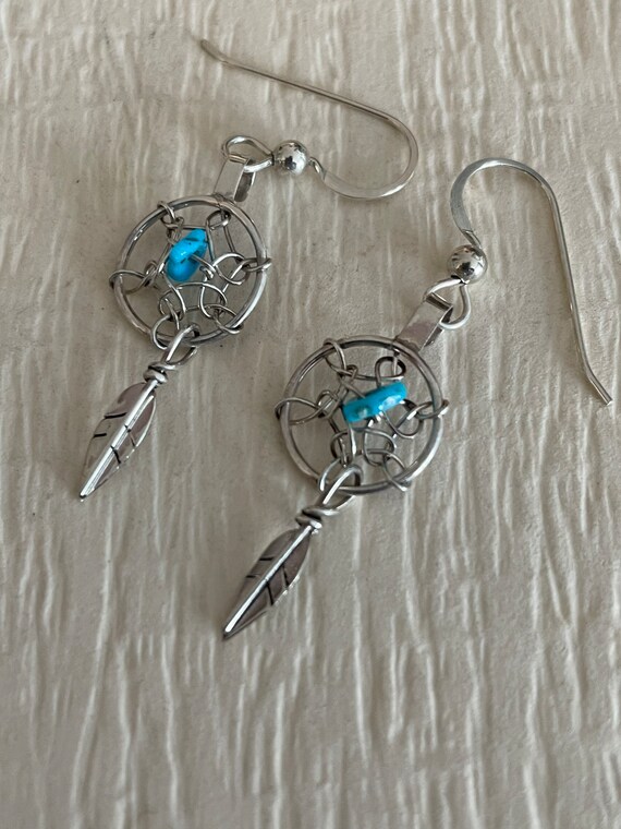 Turquoise  Dream Catcher Earrings