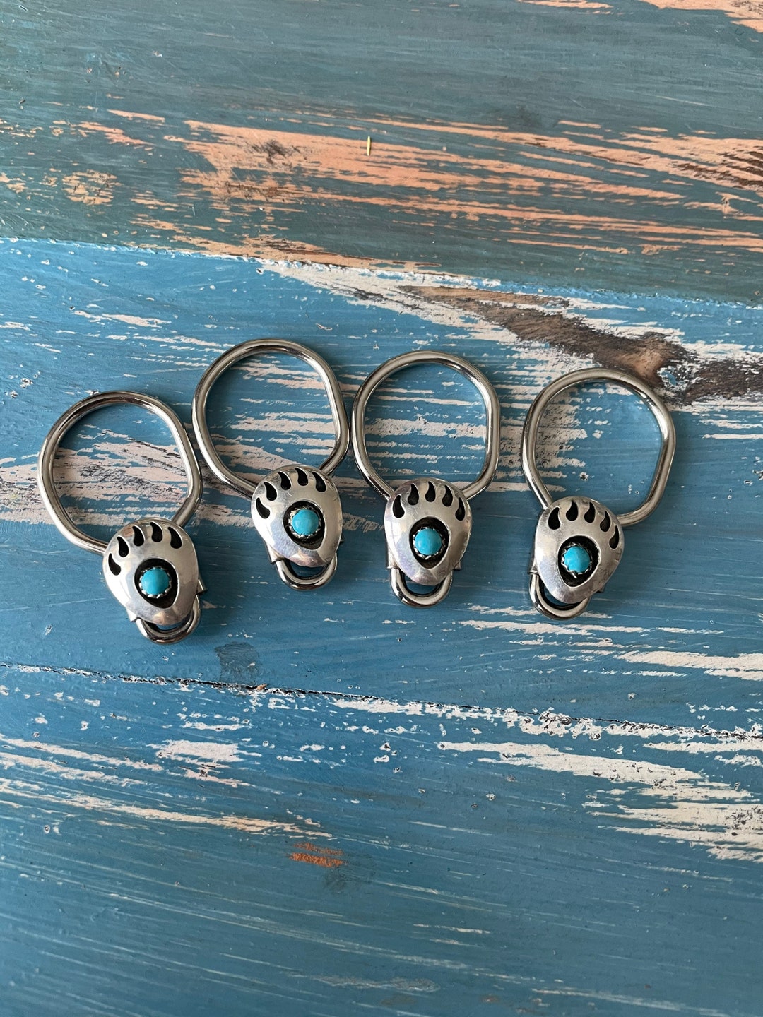 Bear Claw and Turquoise Keychain, Boho Keychain Bear Claw Keychain