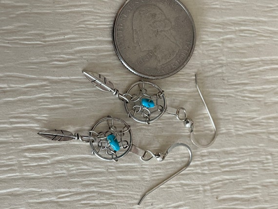 Turquoise  Dream Catcher Earrings - image 4