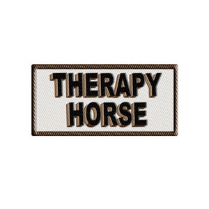 Therapy Horse Patch - Rectangle Embroidered Sew On Vest Patch