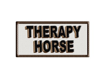 Therapy Horse Patch - Rectangle Embroidered Sew On Vest Patch