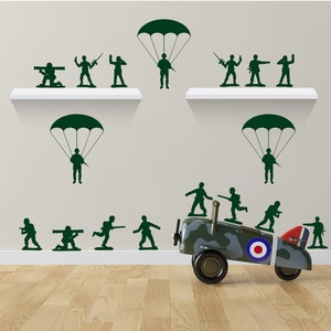 x17 Army Toy Men Wall Stickers Skirting Board Vinyl Boys Bedroom Story Decals