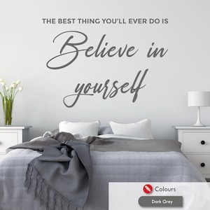 Wellbeing Wall Art Sticker Believe In Yourself Wellness Quote Home Vinyl Decal