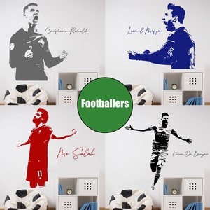 Football Legends Wall Art Sticker Children's Sports Bedroom Vinyl Decal Transfer
