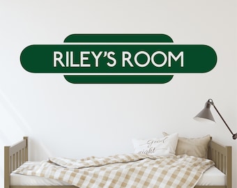 Train Sign Personalised Wall Sticker Boys Bedroom Vinyl Decal