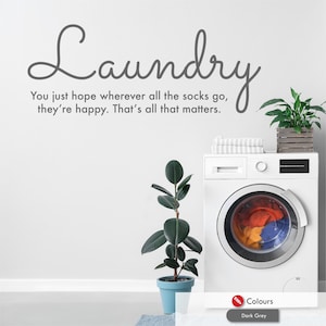 Funny Laundry Room Quote Wall Art Sticker Utility Room Vinyl Graphic Decal