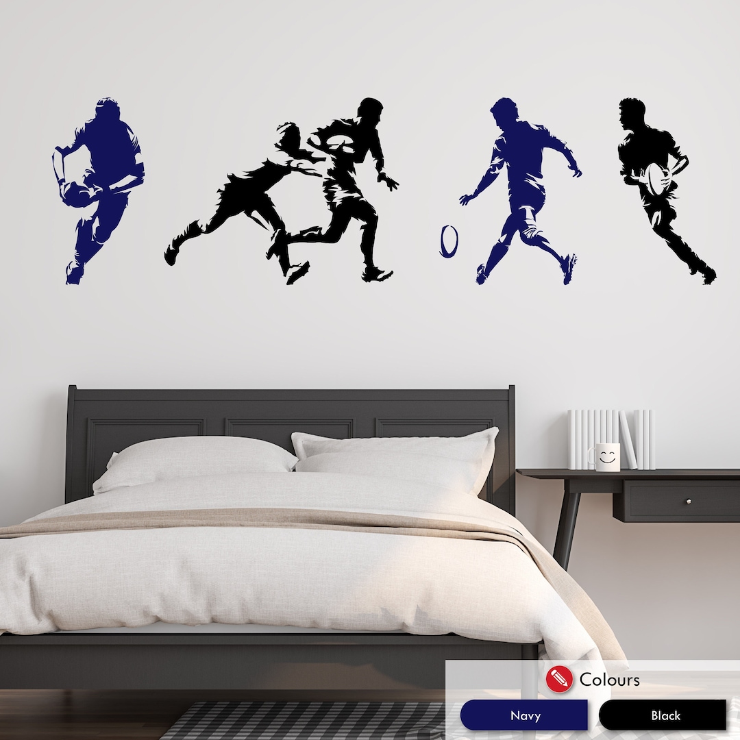 Rugby Large Wall Art Decals Kids Bedroom Rugby Player Wall Stickers - Etsy