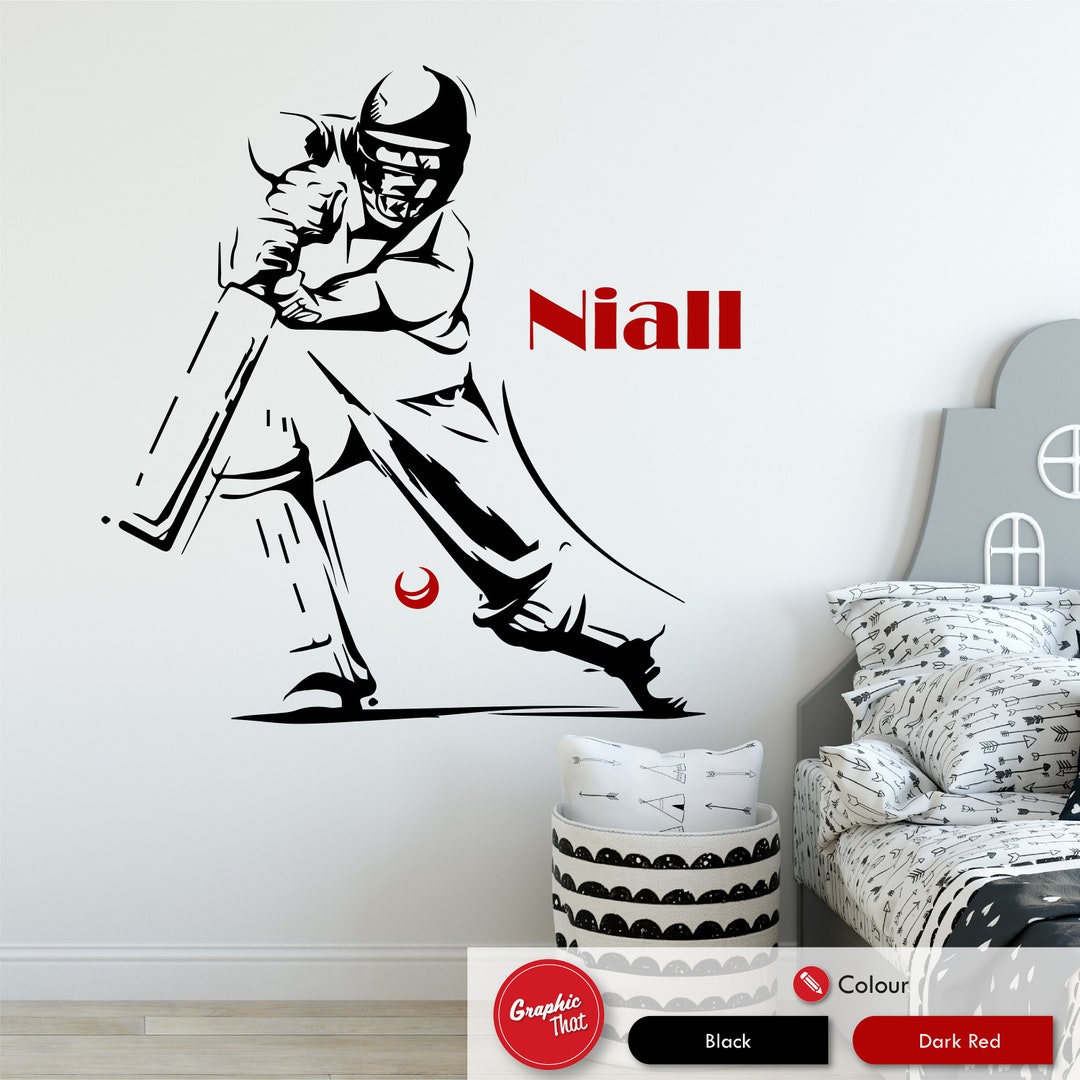 Cricket Personalizado Wall Art Sticker Boys Bedroom Custom Name Vinilo ...