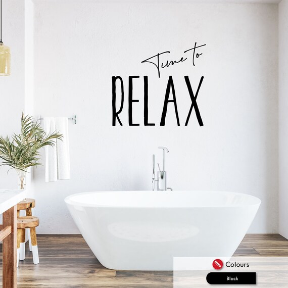 Relax Bathroom Wall Art Sticker Home Vinyl Decals Quote Etsy