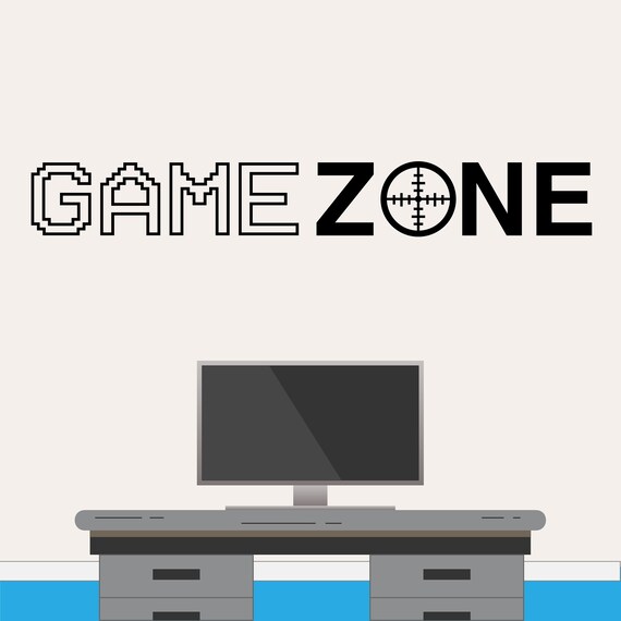 Game Zone Gaming Wall Art Sticker Boys Girls Kids Gamer Bedroom Decal