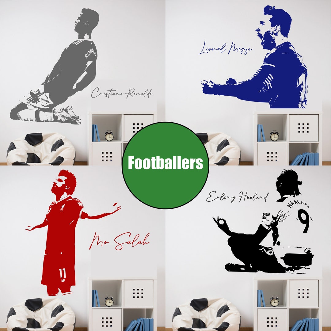 Football Legends Wall Art Sticker Children's Sports Etsy UK