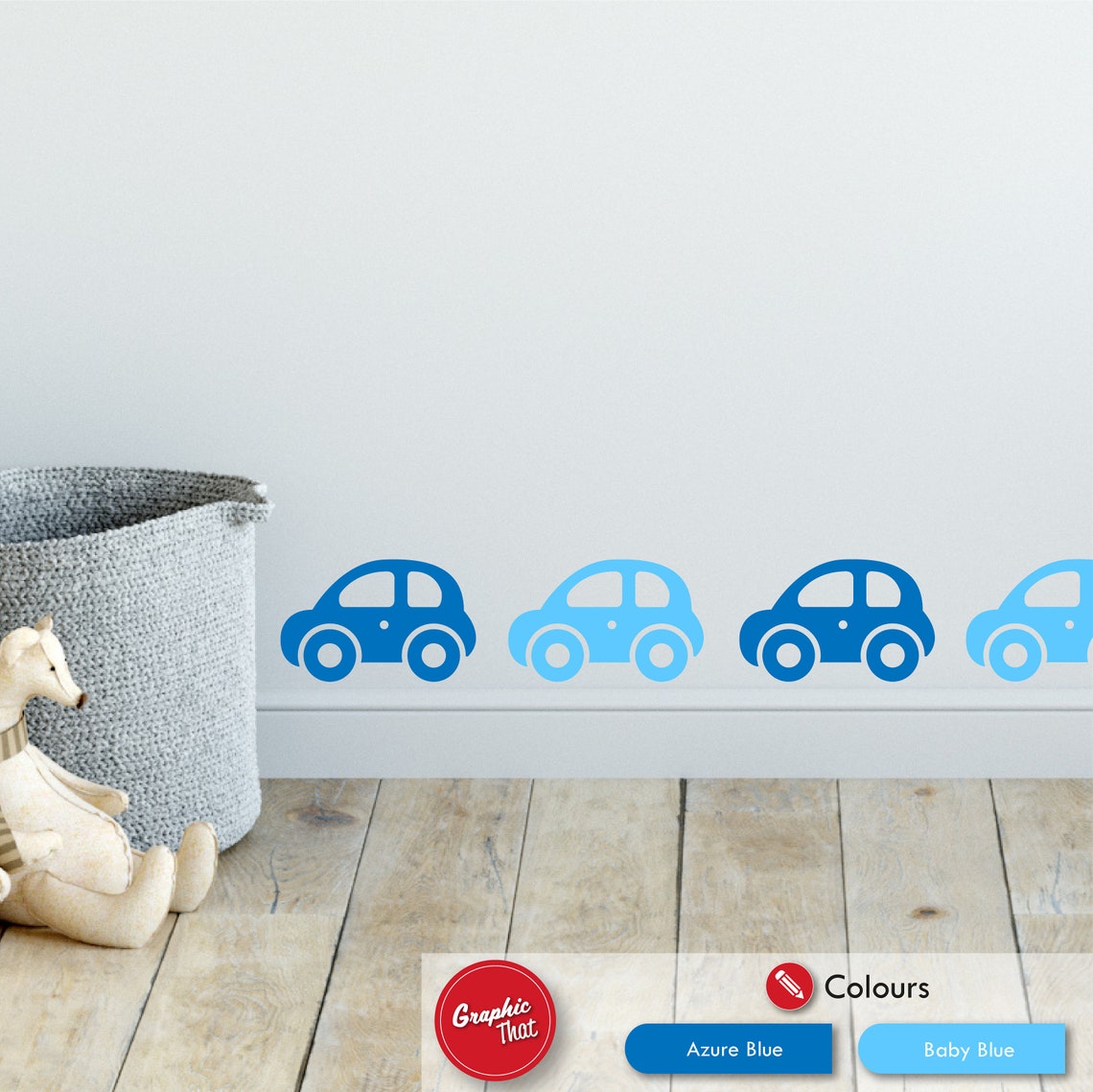 Toy Cars Wall Stickers x12 Boys Girls Bedroom Decal Nursery Etsy