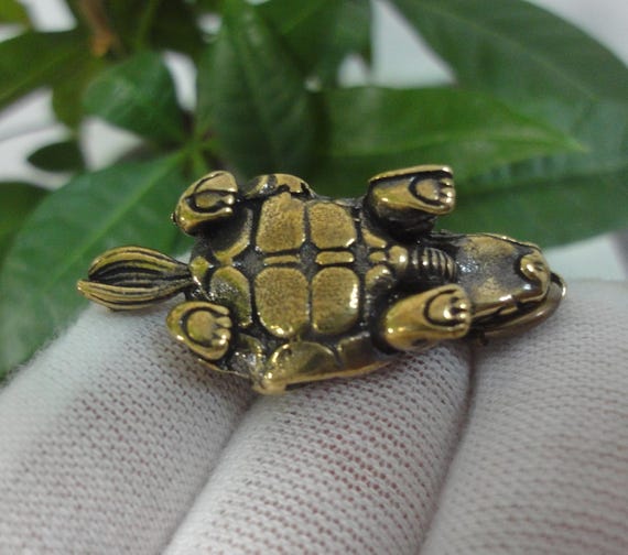 Creativity Chinese Old Solid Brass Dragon Turtle … - image 5