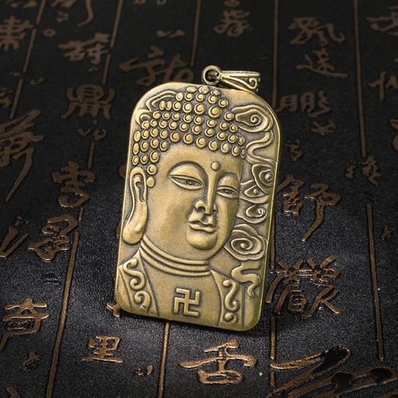 Vintage Chinese Old Solid Brass Sakyamuni Buddha … - image 3