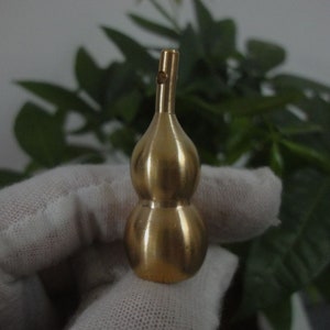 Creativity Chinese Solid Bronze Gourd with Cover Statue Pendant