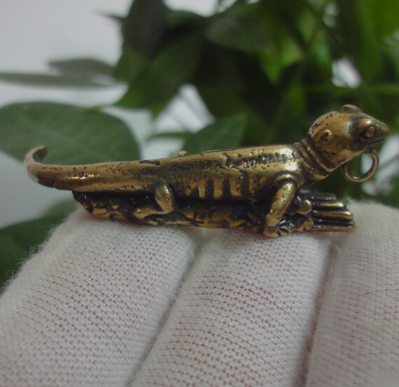 Creativity Chinese Old Solid Bronze Statue Lizard… - image 2