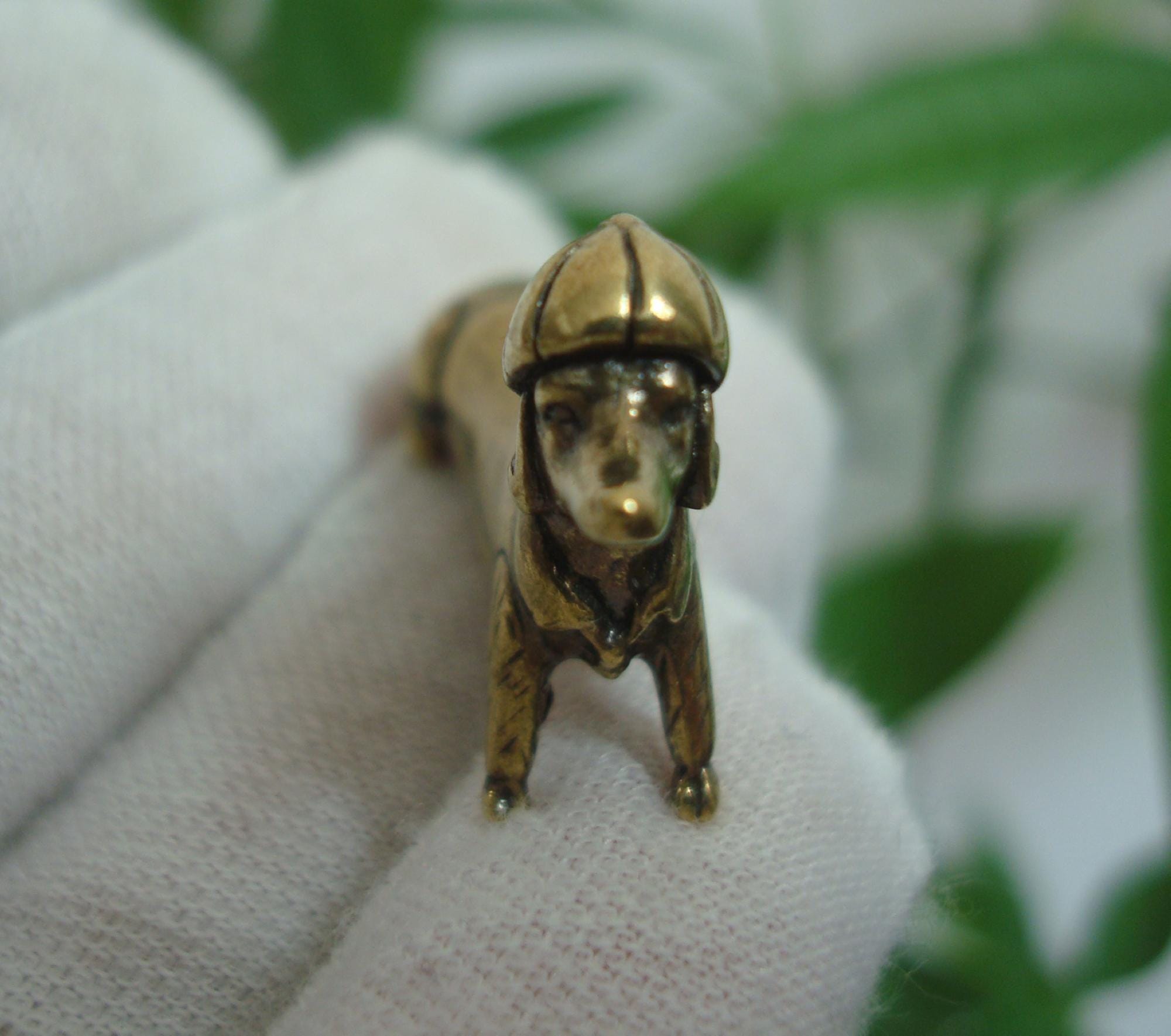 アンティーク中国製真鍮製ミニダックスフント犬置物像 - Etsy 日本