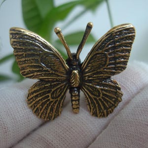 Vintage Solid Brass Figurines Small Butterfly Statue Insects Figurines